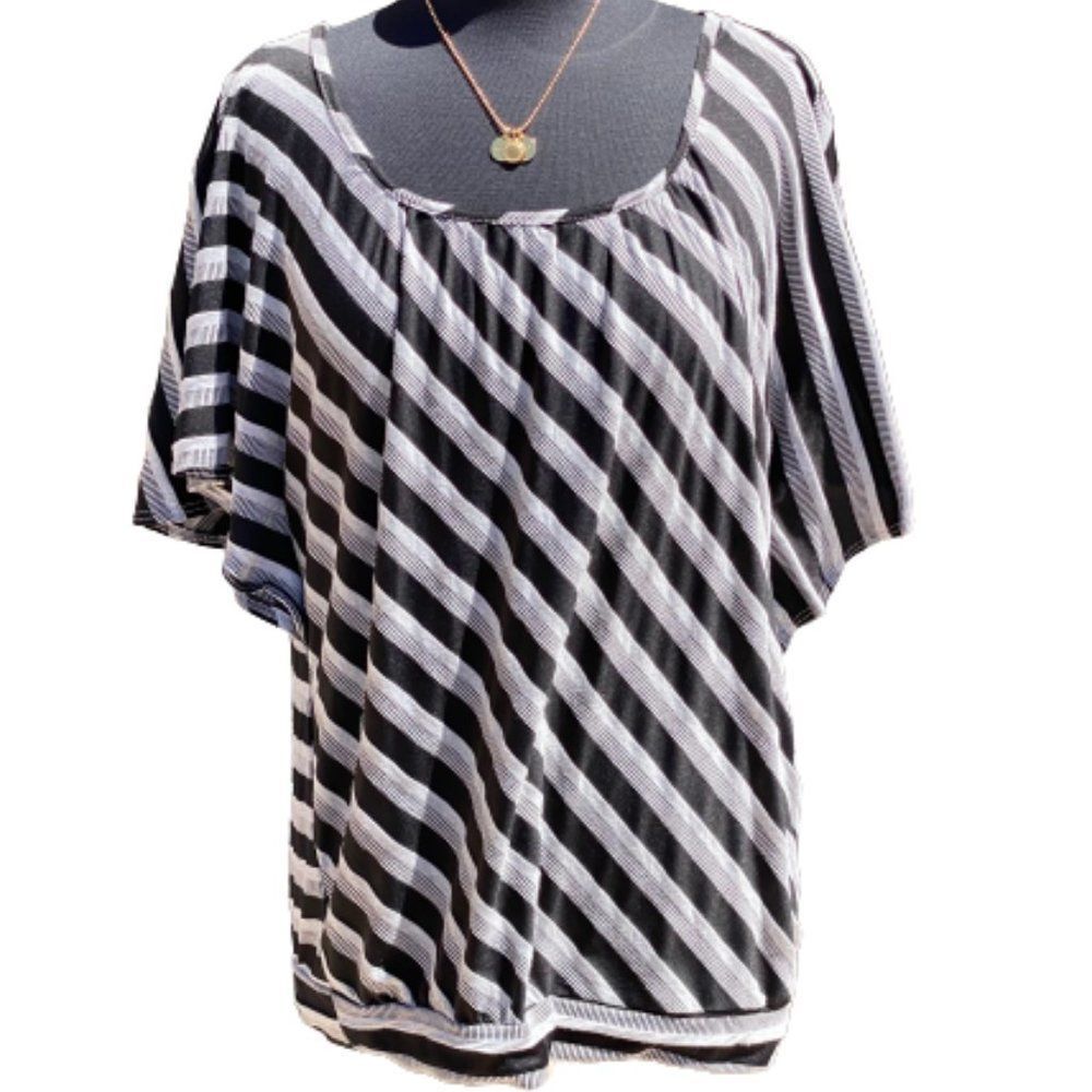 American City Wear Zebra Striped Blouse size 2X